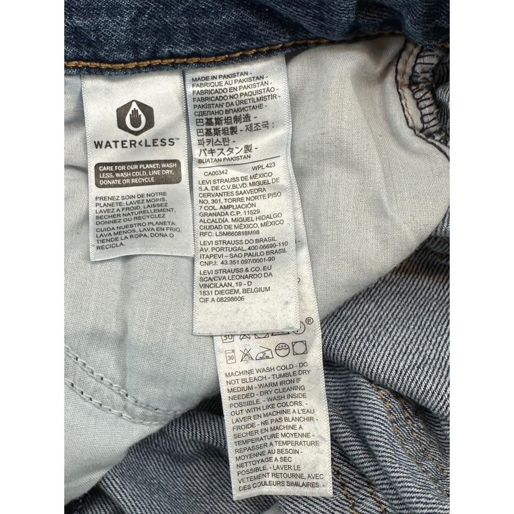 Levi's High Waisted Straight Jeans 27 Waterless Denim Vintage Wash 90s Mom Fit - Picture 7 of 7